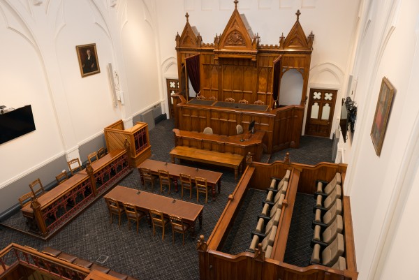 The historic High Court reflects its original design while modern data cabling a